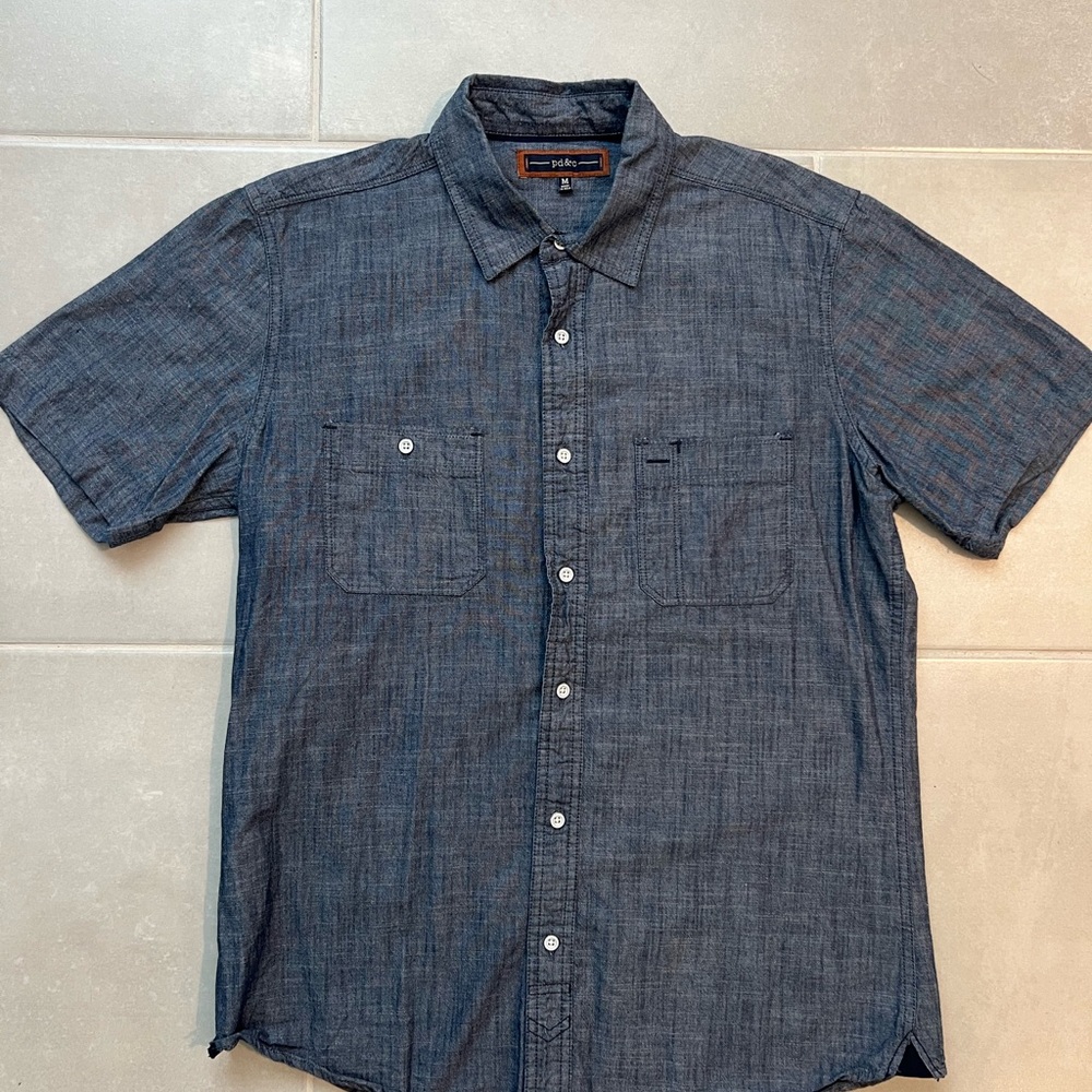 Dark Blue Casual Button Down Shirt
